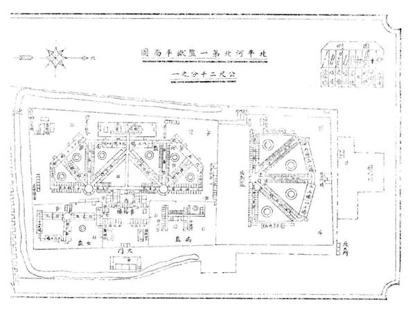 北平河北第一監獄平面圖。