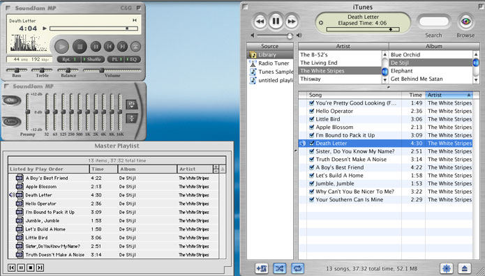 SoundJam MP和「iTunes 1.0」。