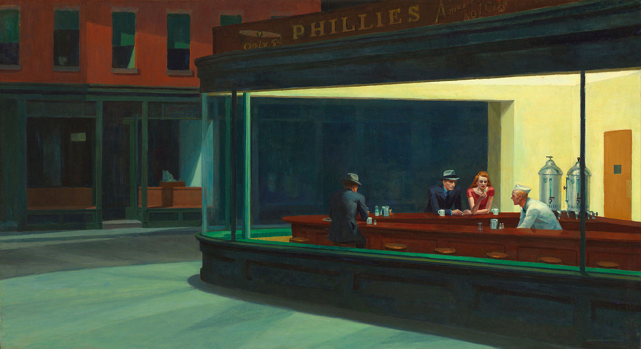 《Nighthawks》－Edward Hopper，1942。