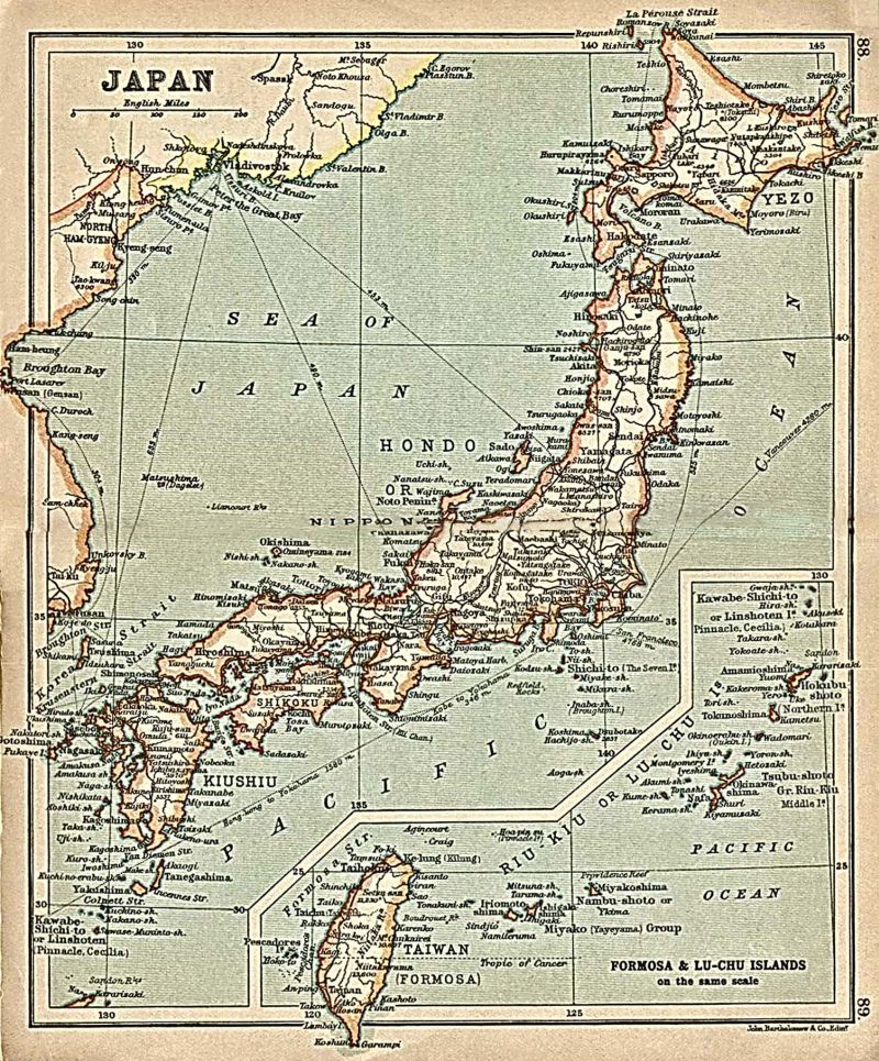 1911年日本地圖，包含台灣。