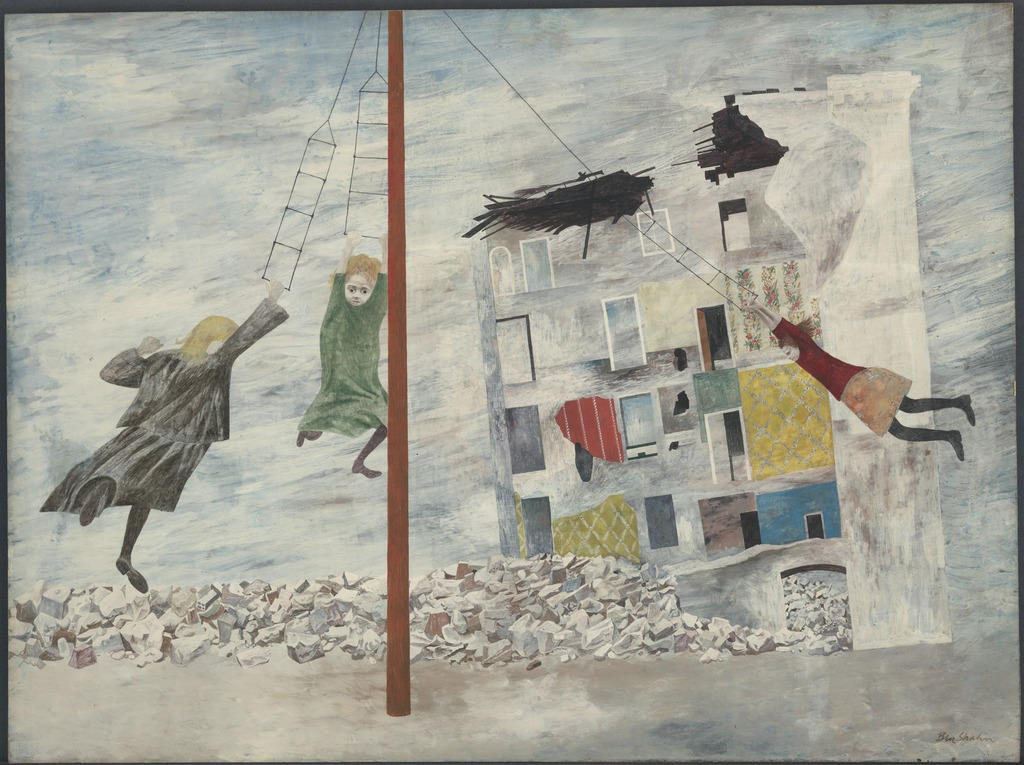 David Stone Martin繪畫風格受社會寫實畫家Ben Shahn影響甚深。圖為Ben Shahn1945年作品〈Liberation〉（解放）。