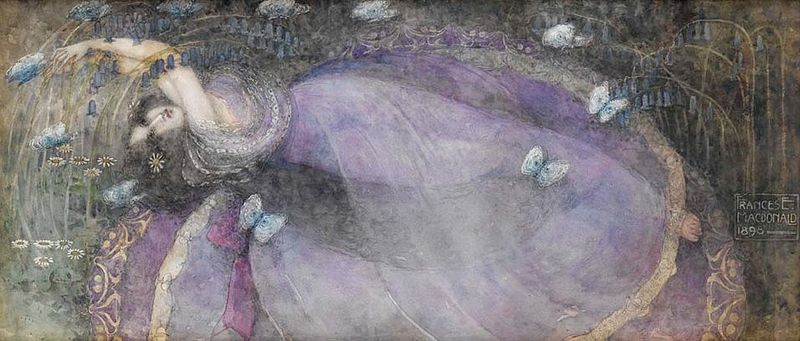 Frances MacDonald－〈Ophelia〉，1898年。