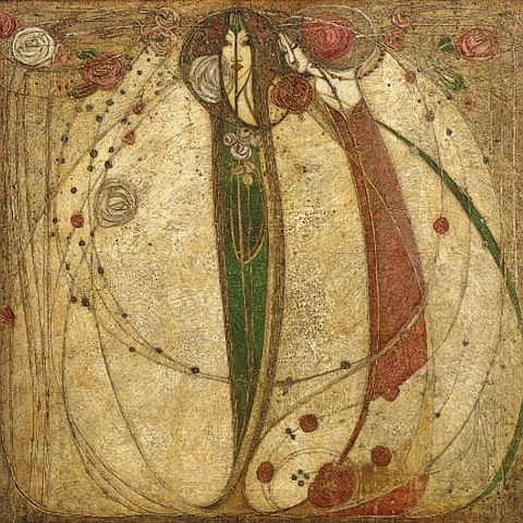 Margaret Macdonald－〈White Rose And Red Rose〉，1902年。