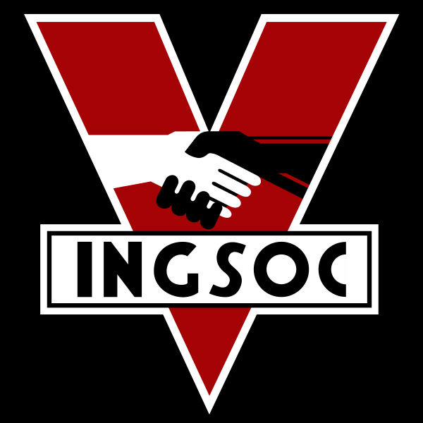 喬治歐威爾小說《1984》改編電影中的「英社」（Ingsoc）標誌。