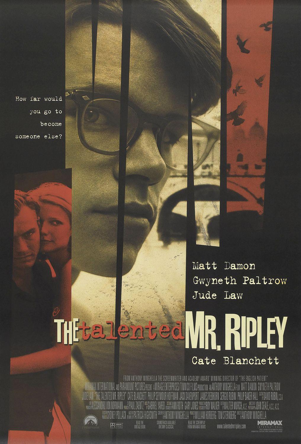 電影《天才雷普利》（The Talented Mr. Ripley，1999）改編自海史密斯1955年的同名小說。